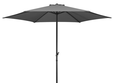 Schneider Schirme Bergamo 300 cm ø in anthracite. Schneider parasol Bergamo in anthracite, 300 cm diameter, on a white background.
